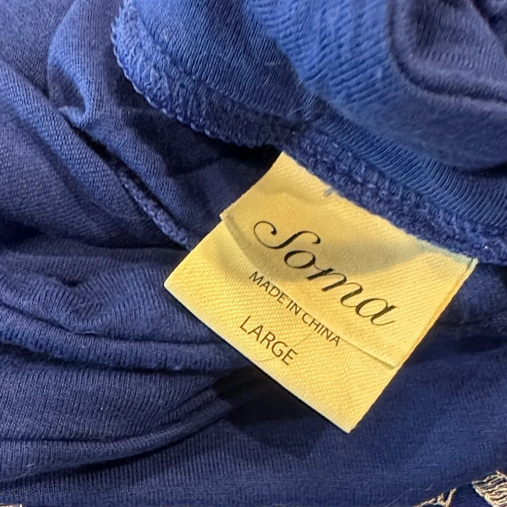 Soma size Large Royal Blue Embroidered pajama set - Picture 7 of 8